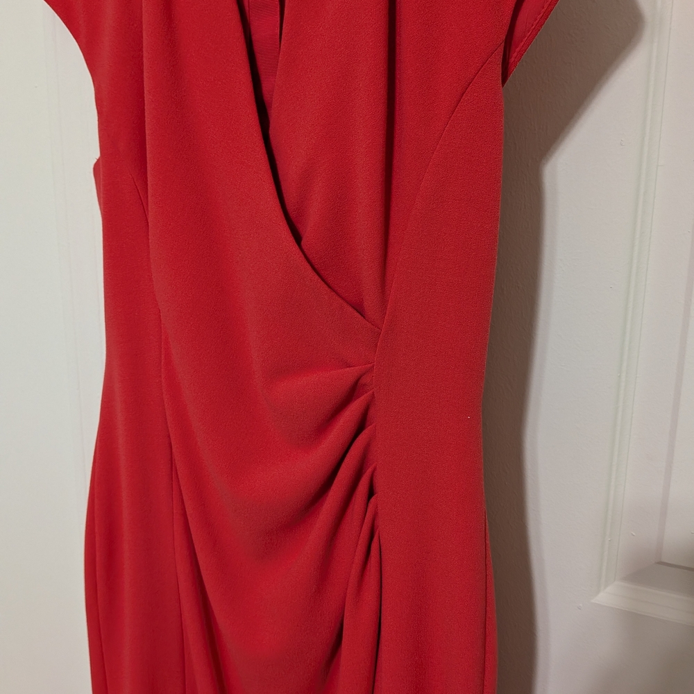 LK Bennett London Dr Marlene Pink Jelly Bean Ruched Sheath Dress US 8 UK 12 - Picture 2 of 6